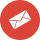 round-shaped, red and white email icon
